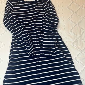 Old Navy Long Sleeve Striped Dress - Navy and White